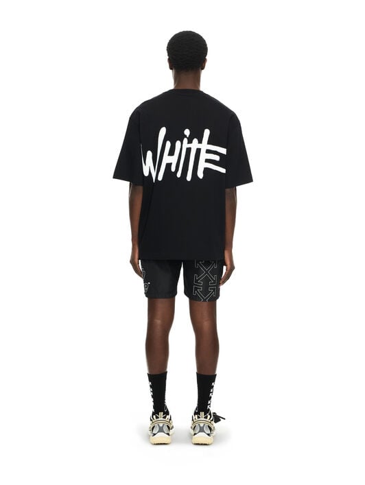 OFF WHITE Spray Logo Skate S/S Tee BLACK 44MAA120S26J00L