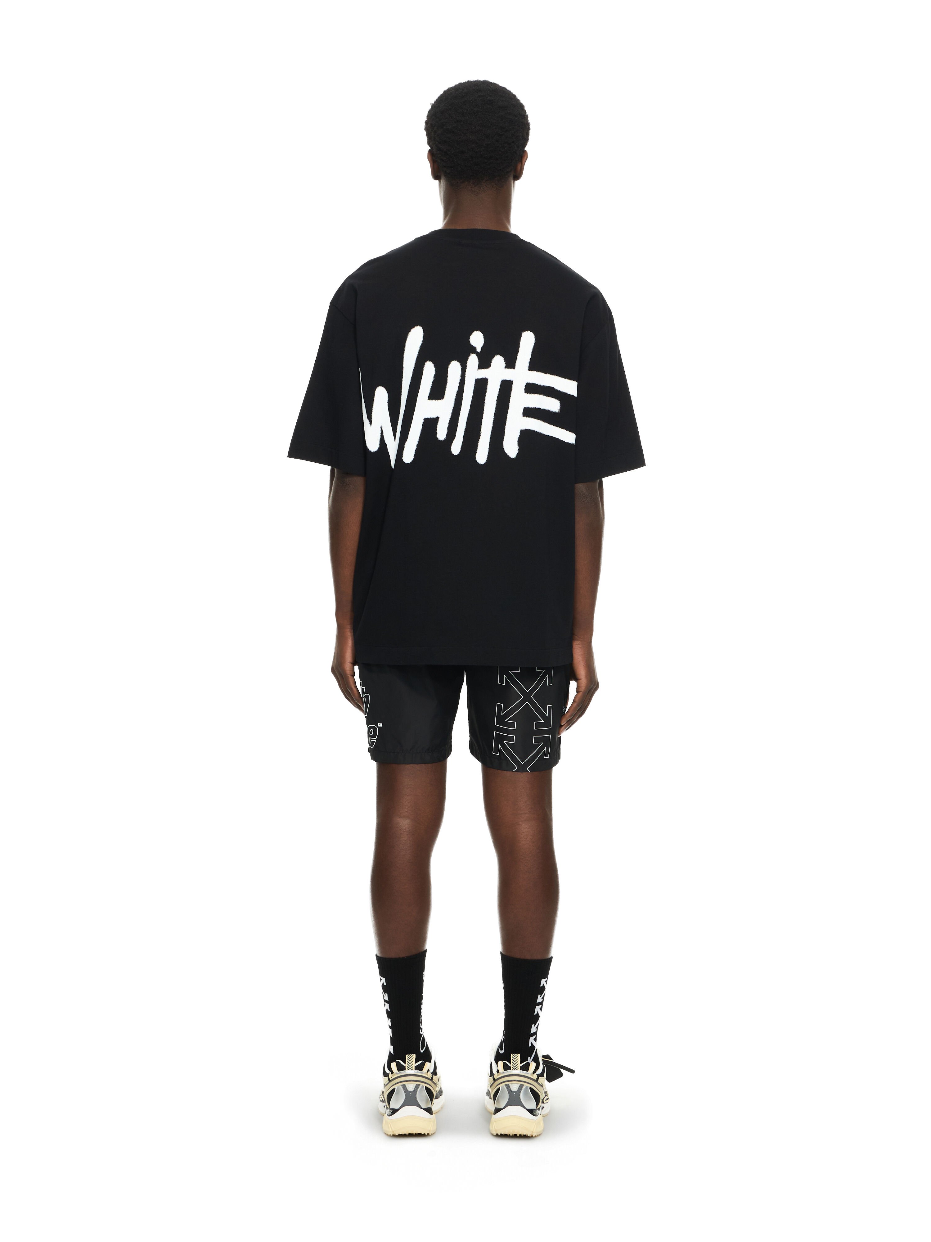 OFF WHITE Spray Logo Skate S/S Tee BLACK 44MAA120S26J00L