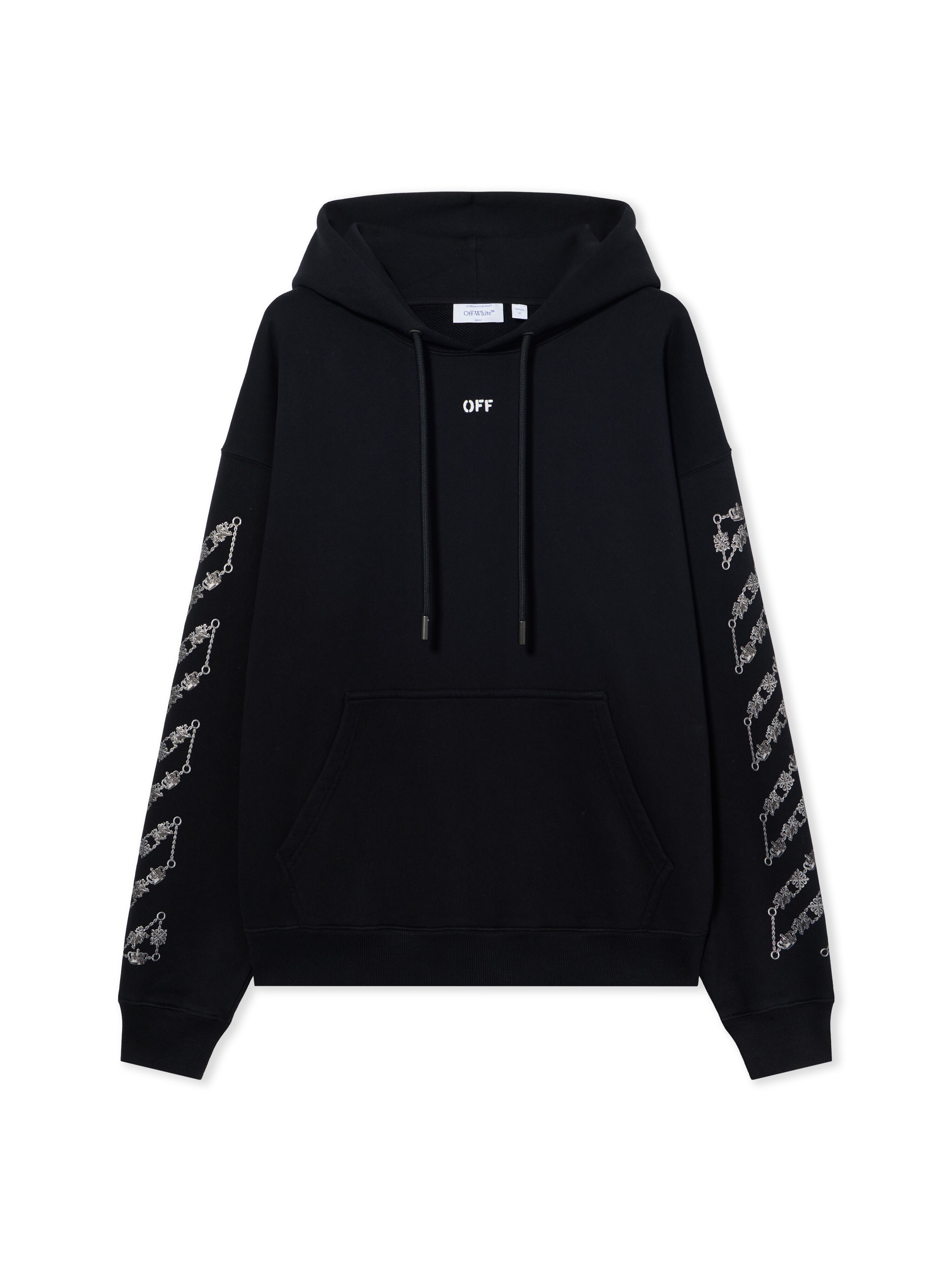 OFF WHITE Chain Arrow Diagonal Skate Hoodie BLACK 44MBB085S26F005