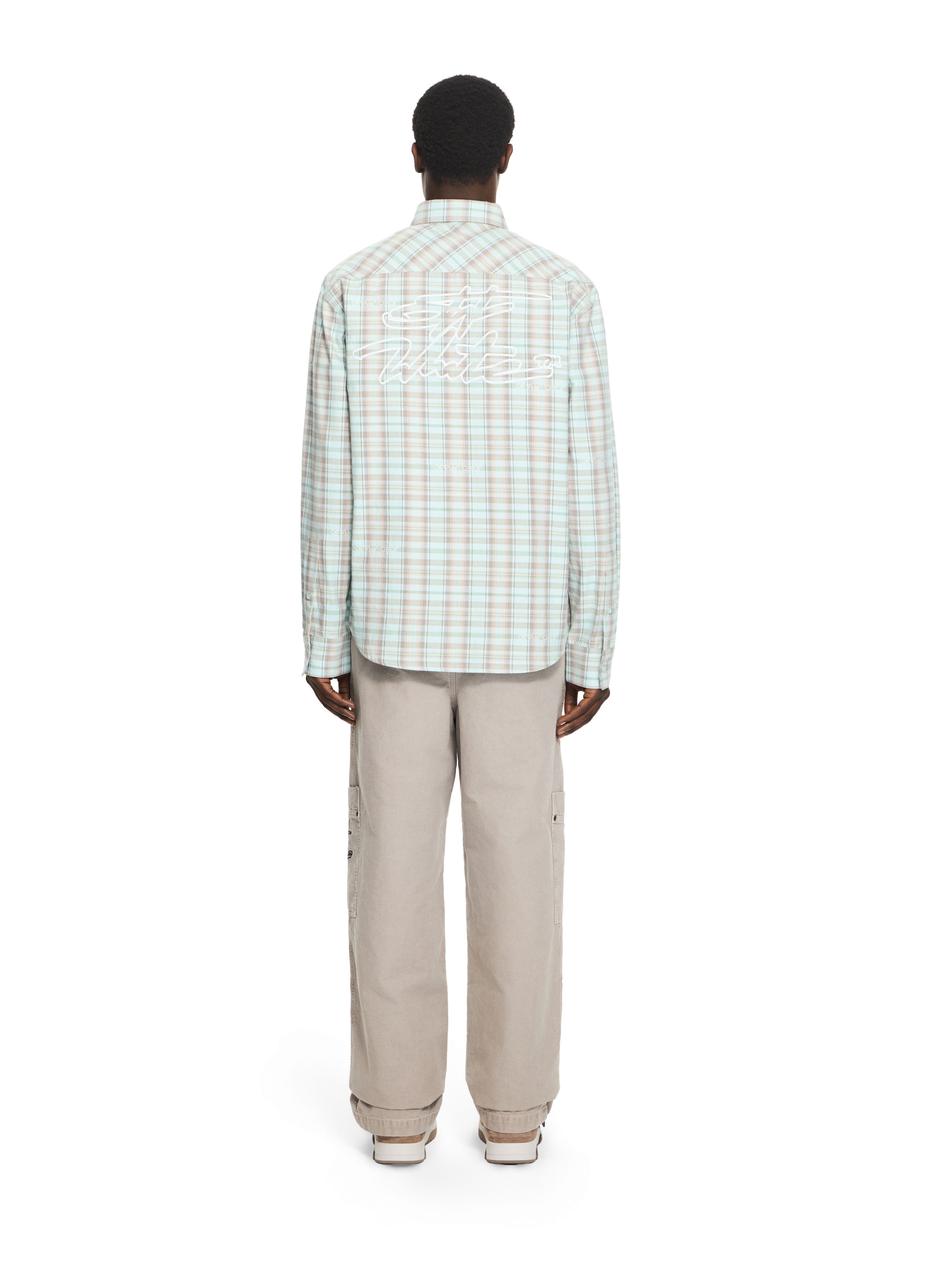 OFF WHITE Marker Check Flannel Regular Shirt MINT 44XGE04MS26F001