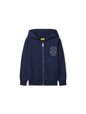 OFF WHITE Arrow 3D Hoodie Zip BLUE OBBE001F24FLE004