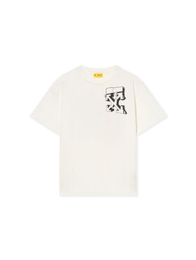 OFF WHITE Graffiti Print T-Shirt WHITE - BLACK OBAA002F25JER00B