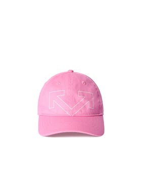OFF WHITE Type Logo Baseball Logo Cap FUCHSIA - WHITE OGLB002F25FAB002