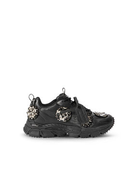 OFF WHITE Be Right Back Bejeweled Sneakers BLACK - SILVER OMIA295Z26LEA003