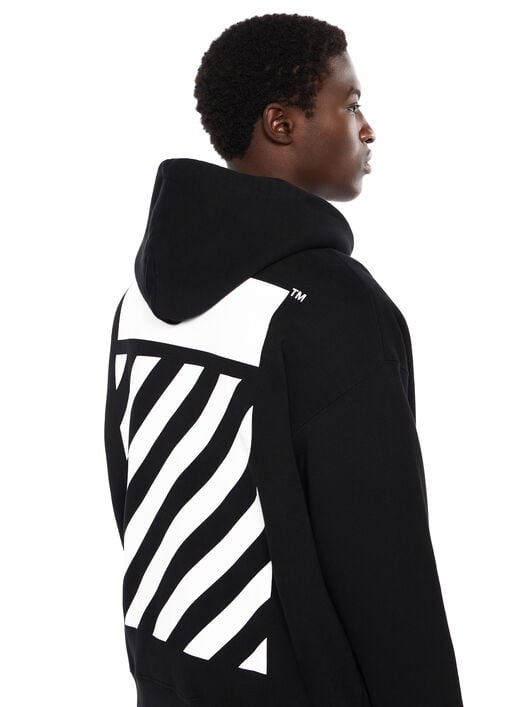 Flannel Diagonal Skate Hoodie OFF WHITE Flannel Diagonal Skate Hoodie BLACK - WHITE OMBB085F25FLE00S