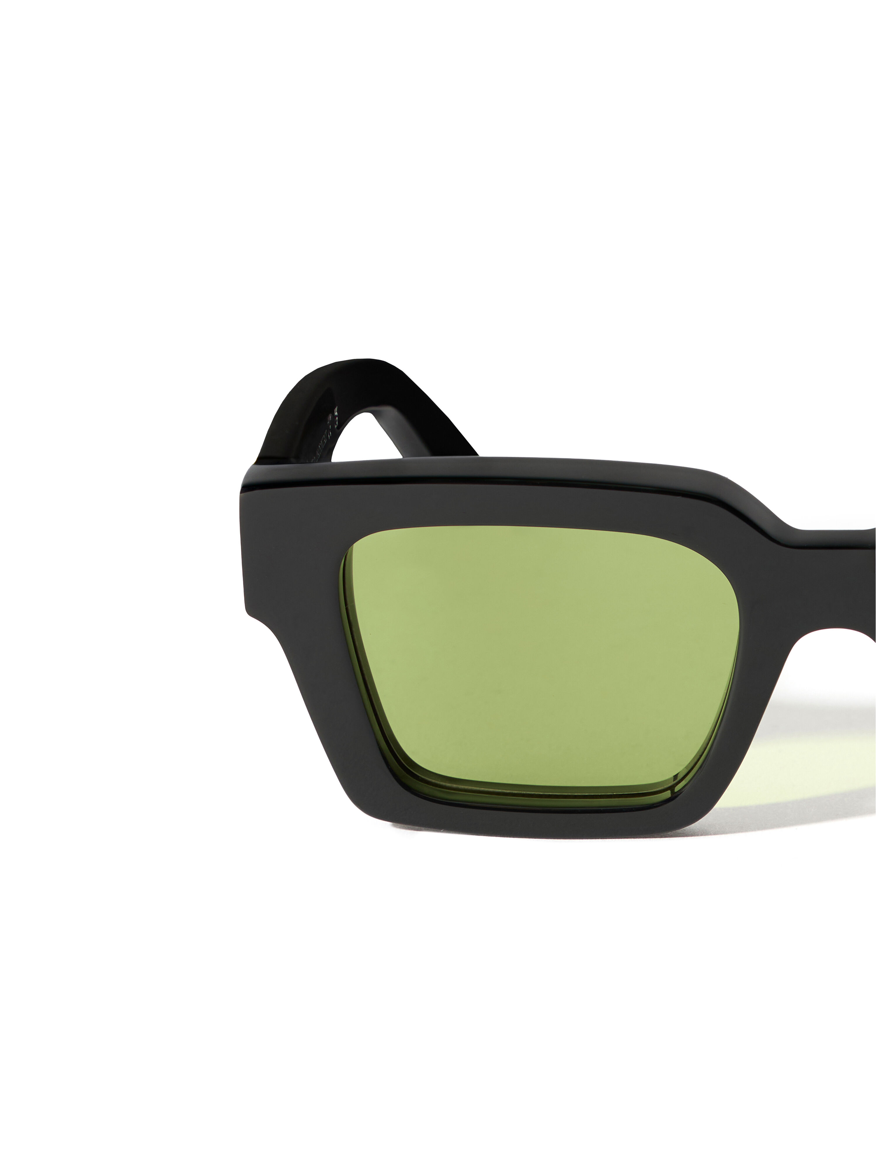 OFF WHITE Virgil  M Light Green Lens Sunglasses Shiny Black OW1022105050