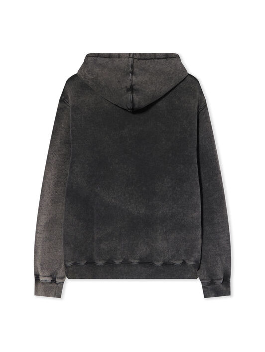 OFF WHITE News Regular Logo Hoodie MARBLE BLACK-BLACK OWBB035F25FLE005