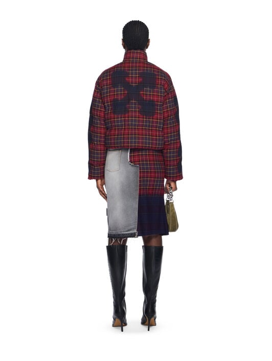 Arrow Spray Check Puffer Jacket OFF WHITE Arrow Spray Check Puffer Jacket BORDEAUX/PURPLE-BLUE IRIS OWEJ007F25FAB001