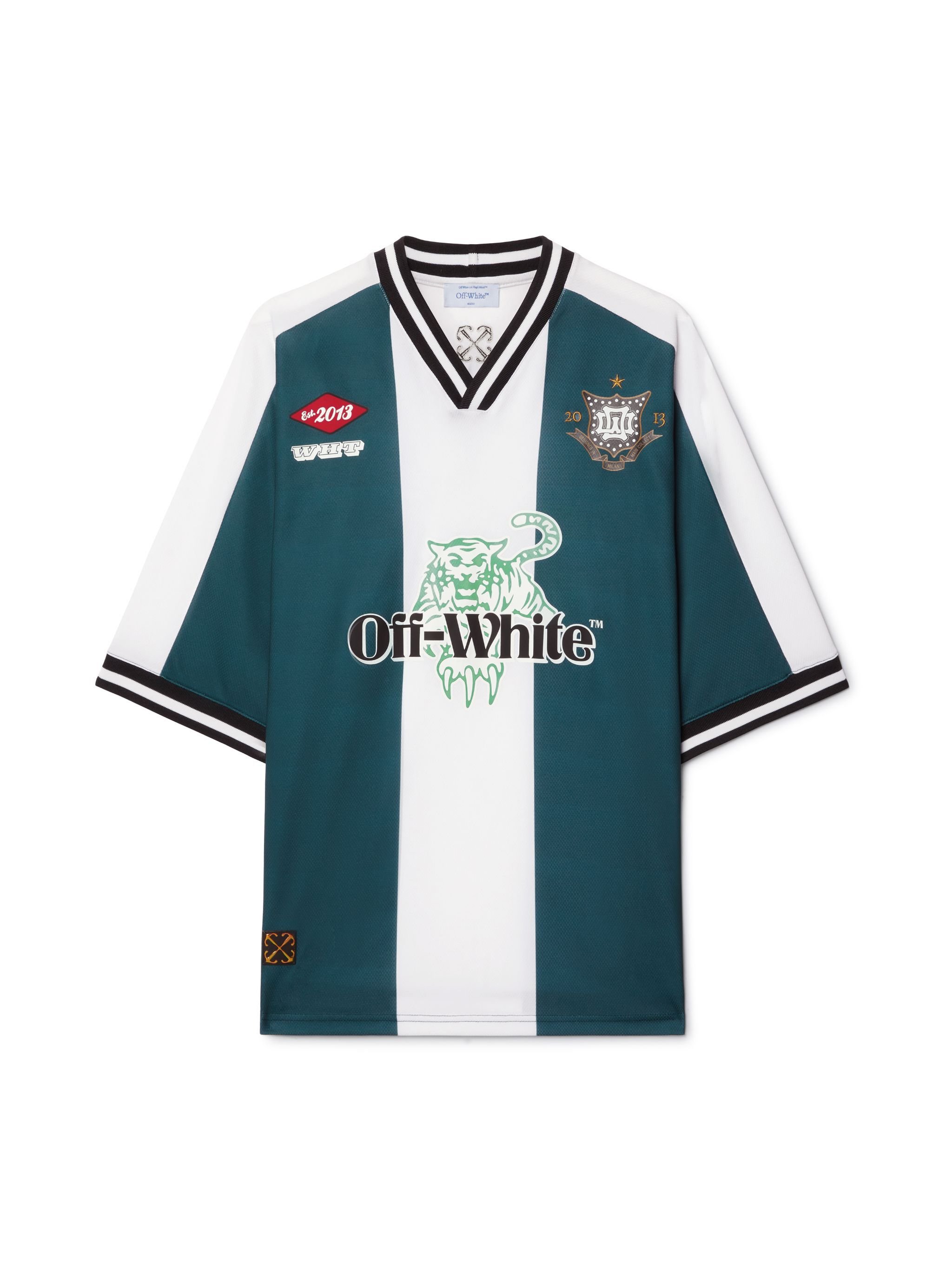 OFF WHITE Tiger 23 Soccer T-Shirt GREEN OMAD00AS25JER002