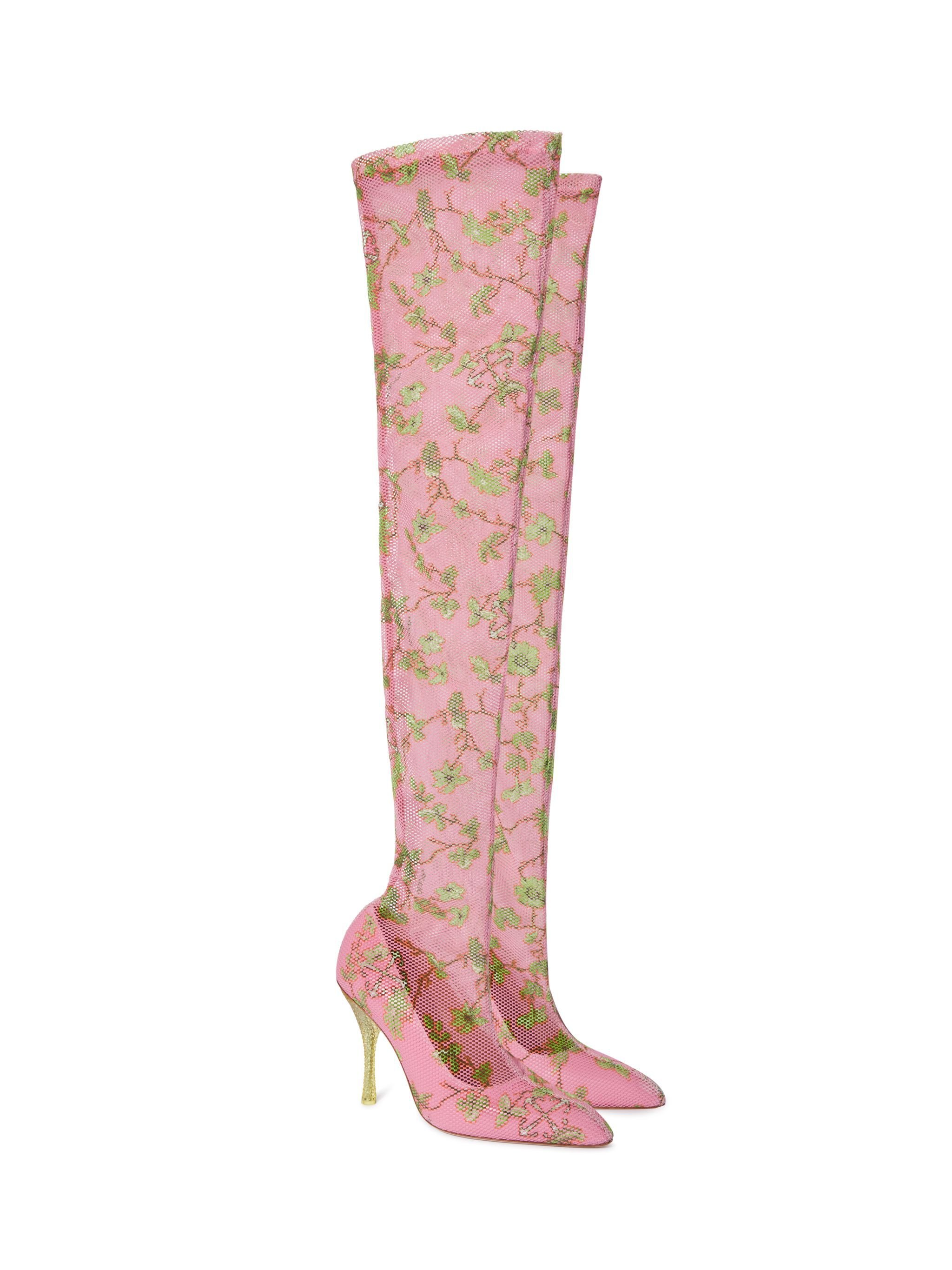 OFF WHITE Crystal Printed Mesh Cuissard PINK OWIE043F24MAT003