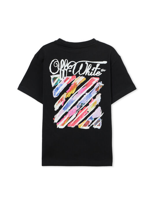 OFF WHITE Diag Watercolor Tee S/S BLACK 44GAA001S26J003