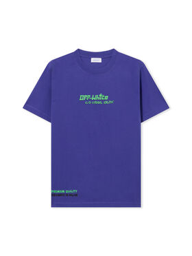 OFF WHITE Barber 2 T-Shirt DEEP BLUE - BLACK OMAA027S25JER006