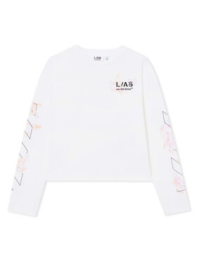 LAB L/AB Diagonal Long-Sleeved T-Shirt Bright White LABF2639B00107T