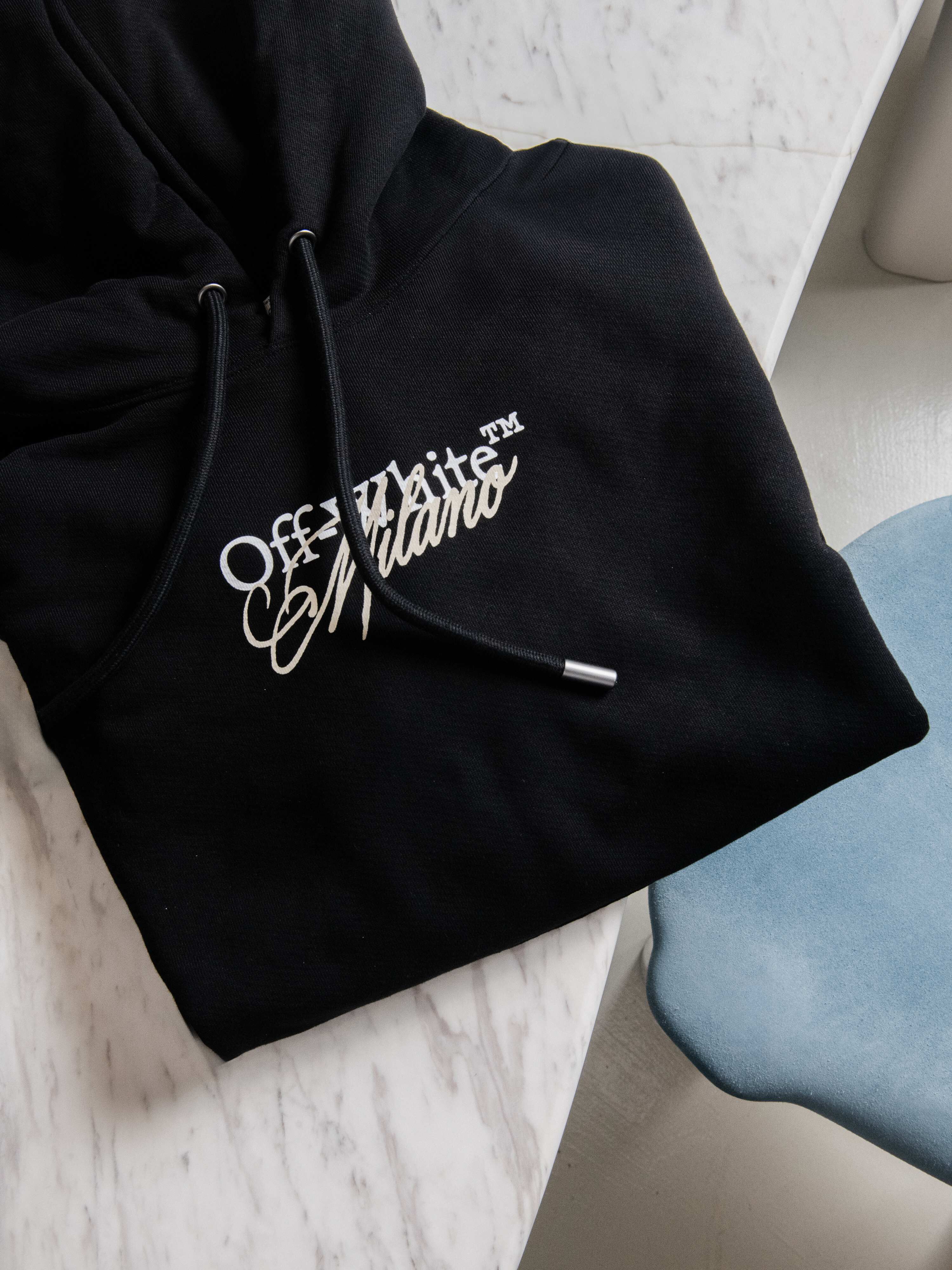 OFF WHITE Milano City Garments Skate Hoodie BLACK 44MBB085S26F01H