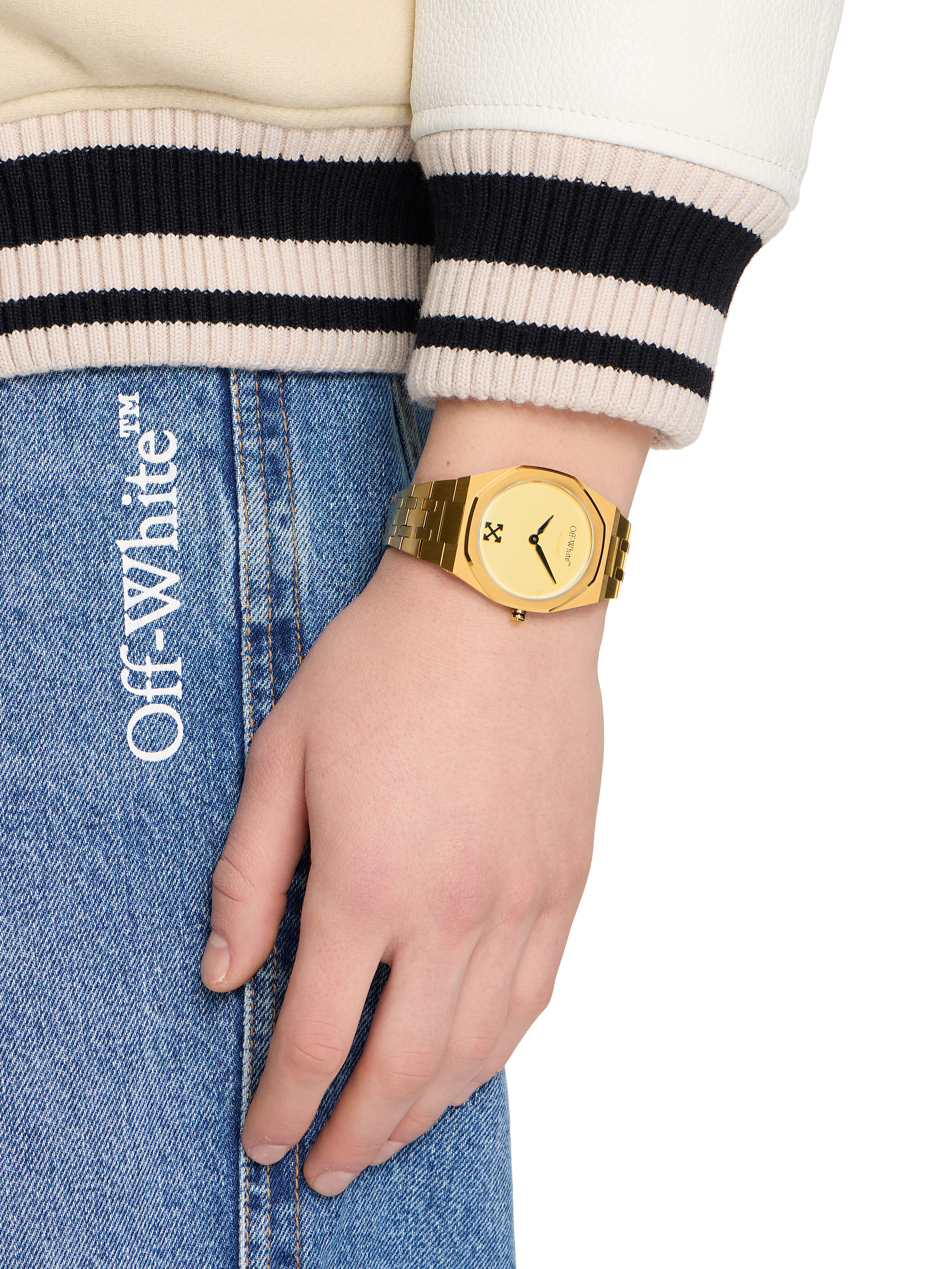 "On Time" Watch OFF WHITE "On Time" Watch Gold OW1G018M