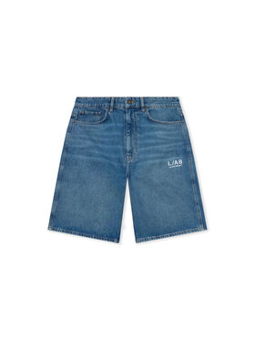 LAB L/AB Diagonal Denim Shorts STEEL INDIGO 44LABF26D118