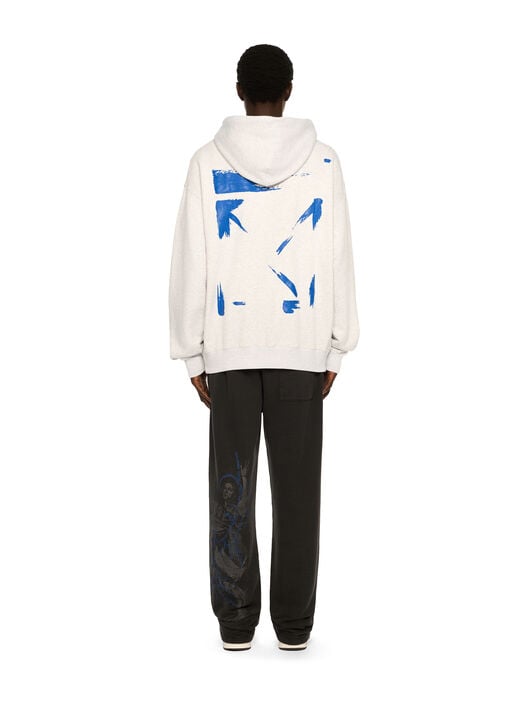 Brush Arrow Skate Hoodie OFF WHITE Brush Arrow Skate Hoodie GREY MELANGE - NAUTICAL BLUE OMBB085F25FLE00I