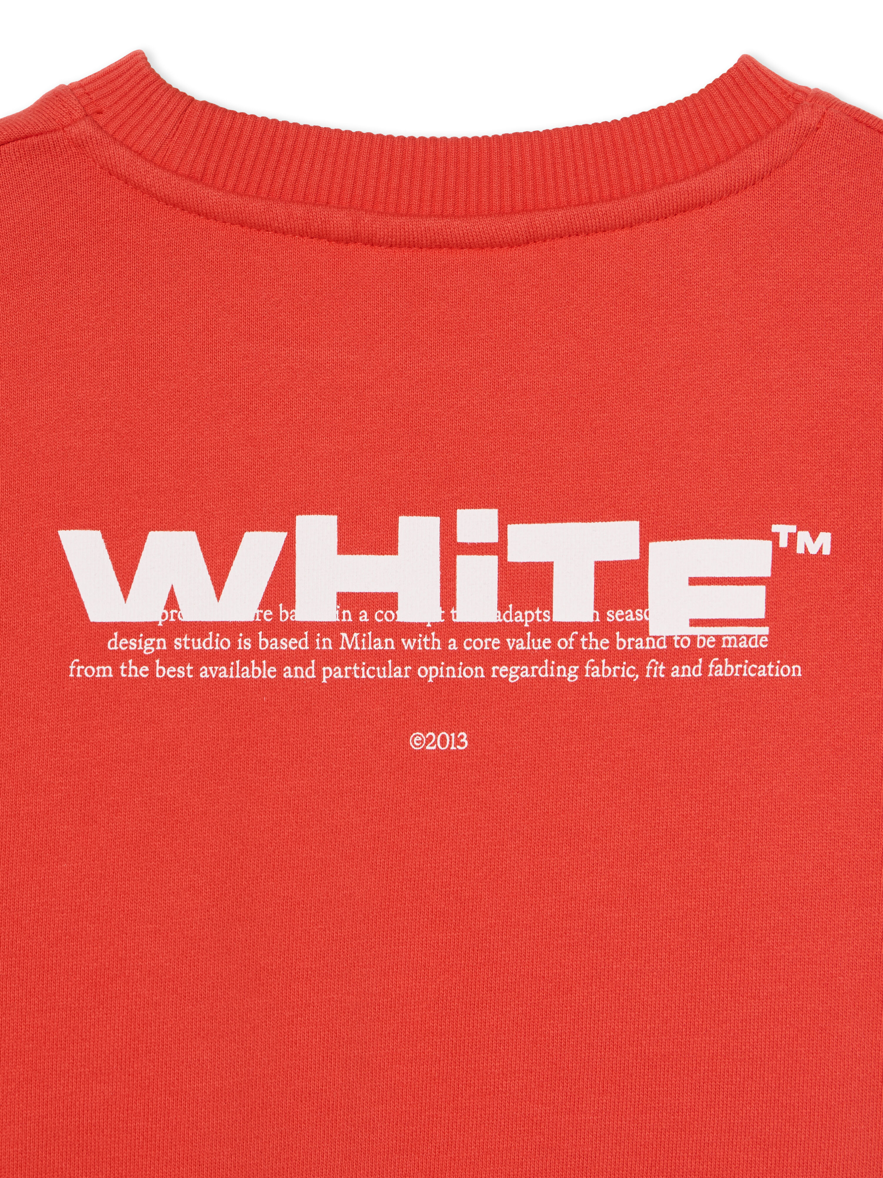 OFF WHITE Type Logo Crewneck Logo Sweatshirt RED - WHITE OBBA001F25FLE002