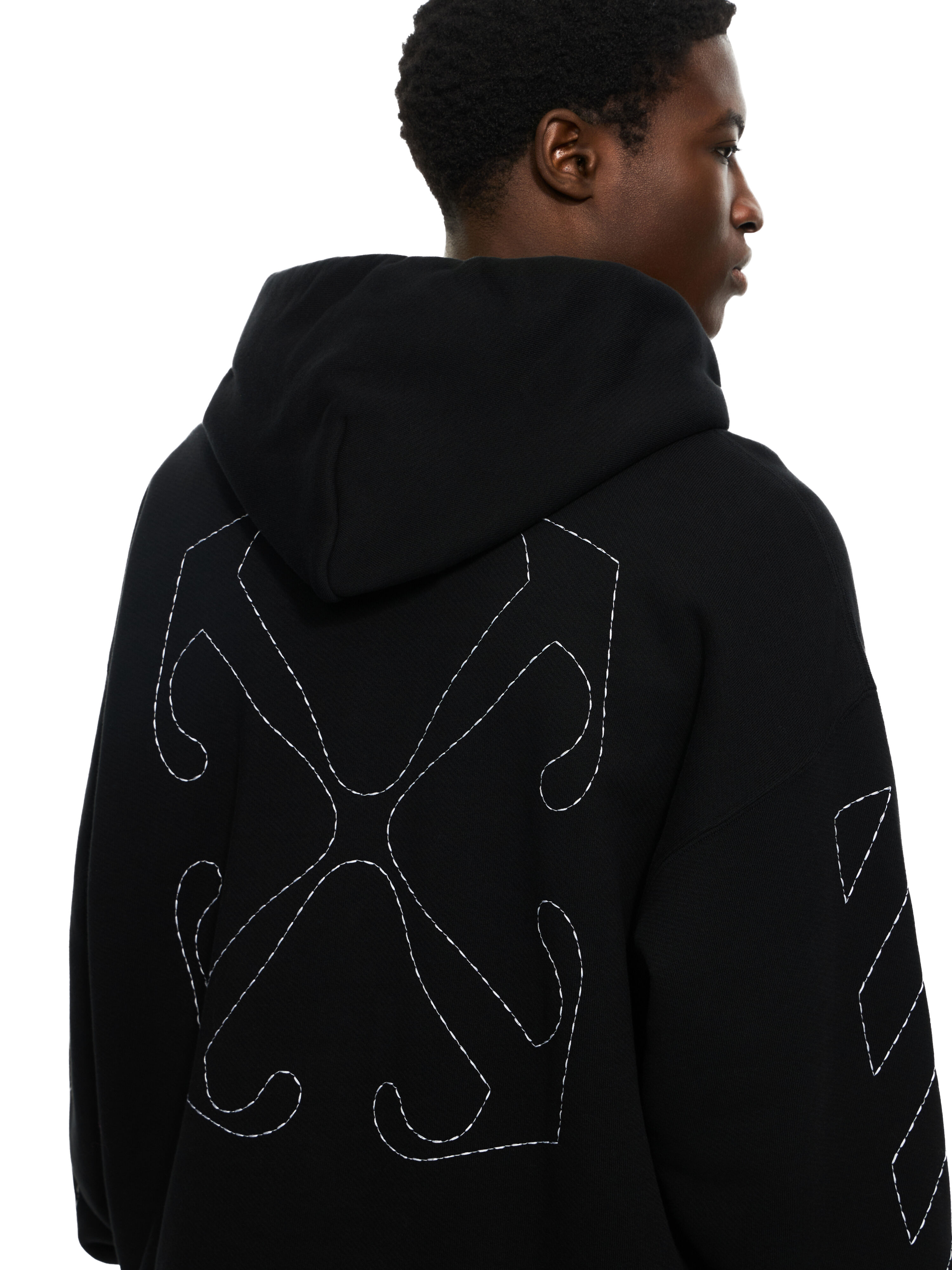 OFF WHITE STITCH ARR SKATE HOODIE  OMBB085C99FLE014