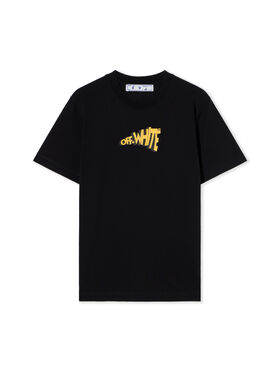 OFF WHITE Cartoon Arrow Slim Tee BLACK - YELLOW OMAA027G20JER064