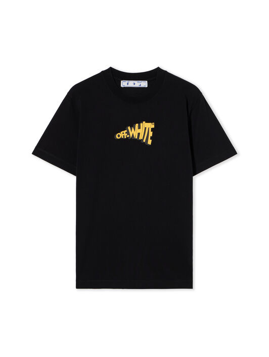OFF WHITE Cartoon Arrow Slim Tee BLACK - YELLOW OMAA027G20JER064