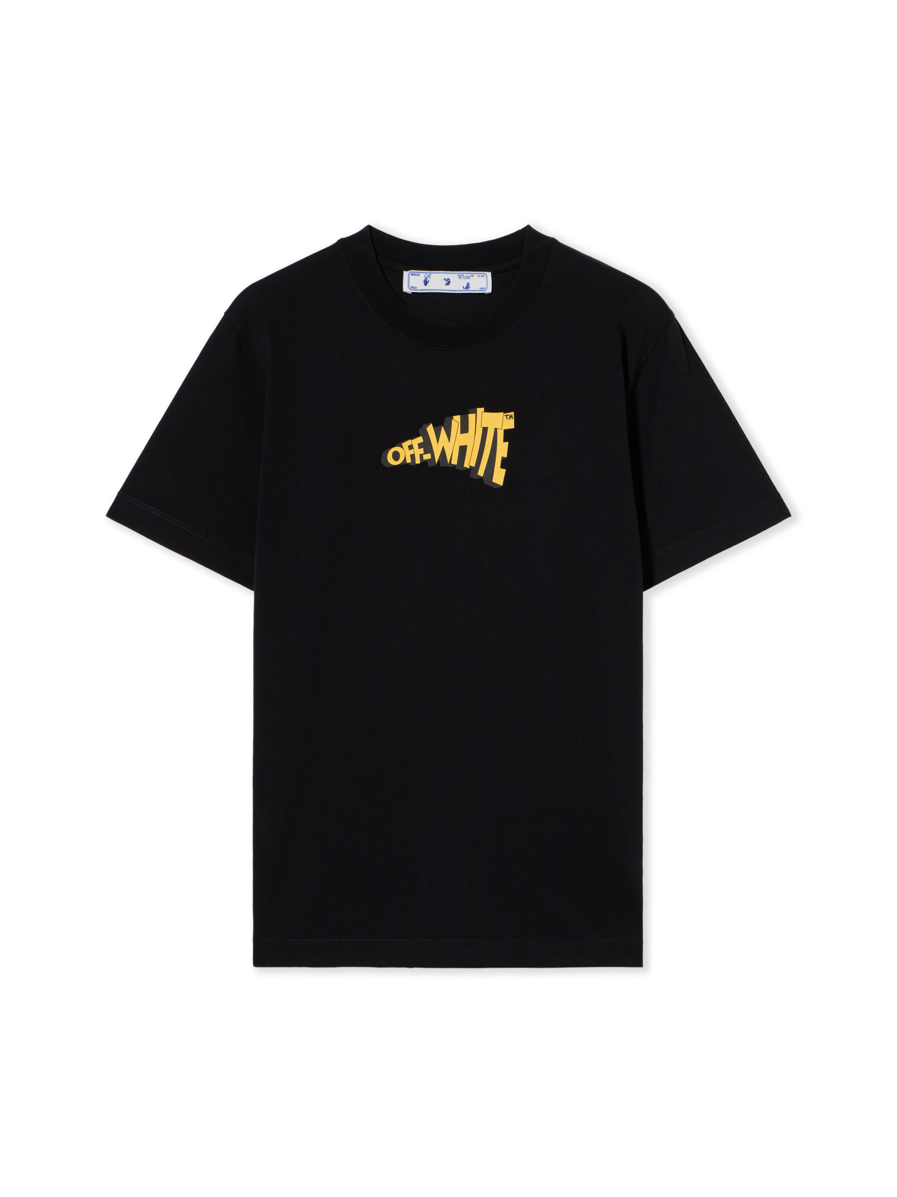 OFF WHITE Cartoon Arrow Slim Tee BLACK - YELLOW OMAA027G20JER064