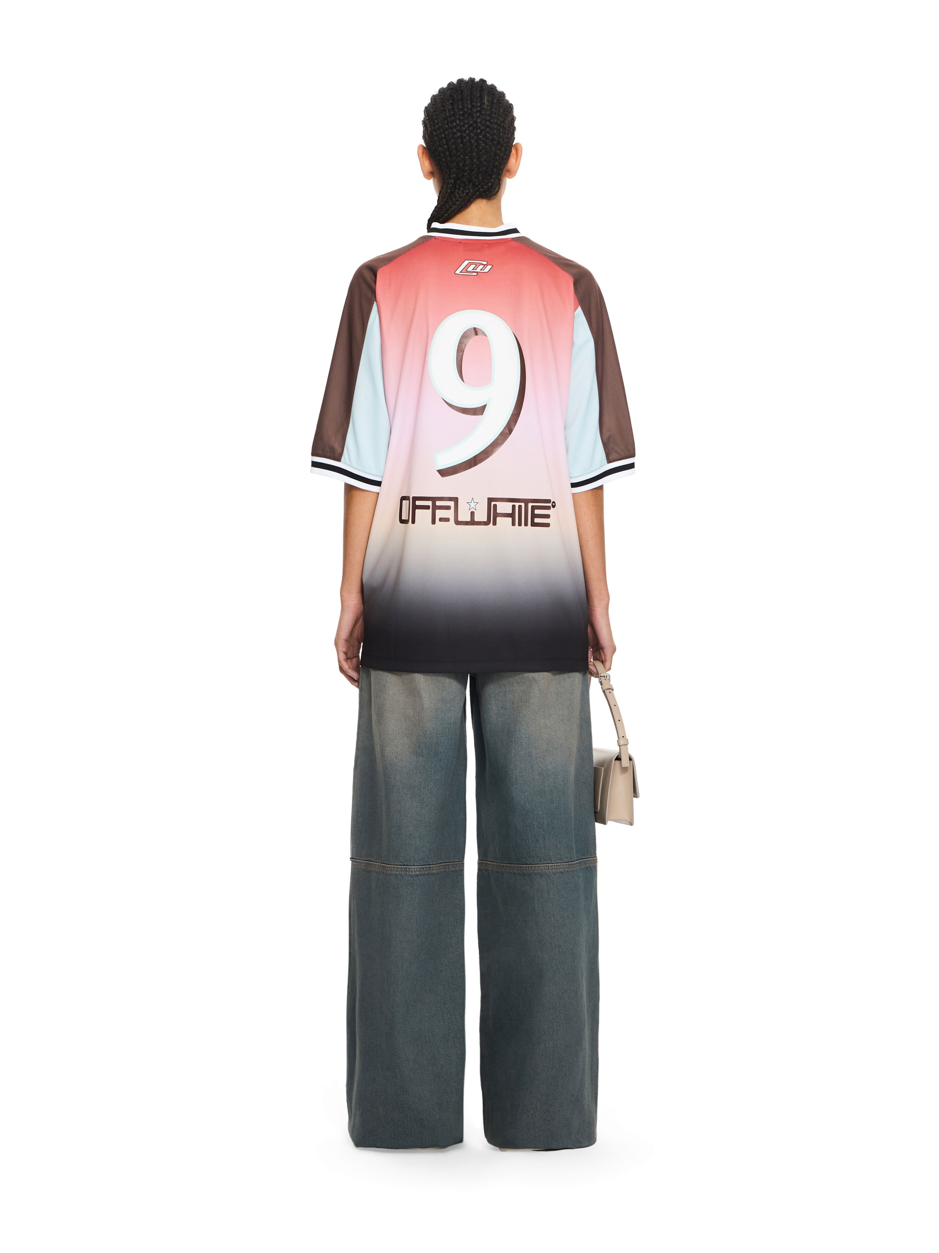 OFF WHITE Soccer T-shirt Soft Pink-Black 2AA13JS26JER001