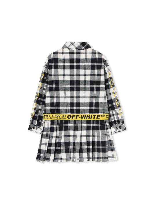 OFF WHITE Logo Industrial Flannel Dress BLACK - YELLOW OGDB06HF25FAB001