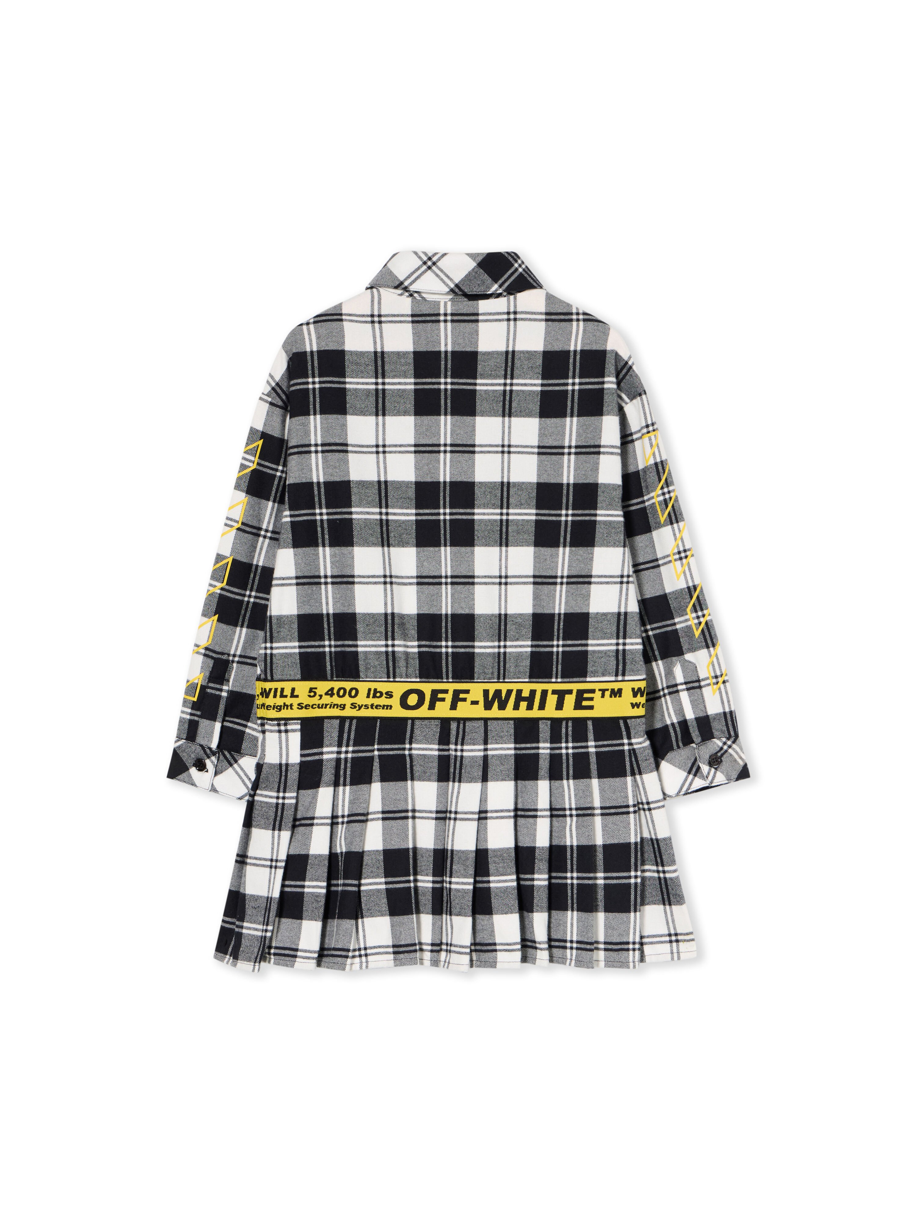 OFF WHITE Logo Industrial Flannel Dress BLACK - YELLOW OGDB06HF25FAB001