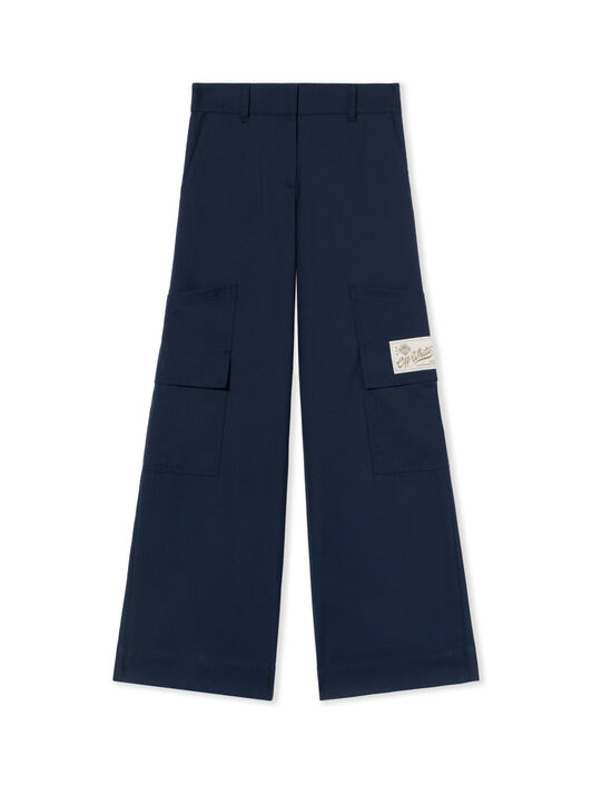OFF WHITE Gabardine Tailoring Cargo Trousers BLUE IRIS-NO COLOR OWCF026F25FAB002