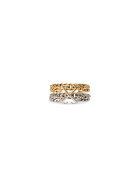 OFF WHITE Bicolor Arrow Chain Ring GOLD OWOB13HC99MET001