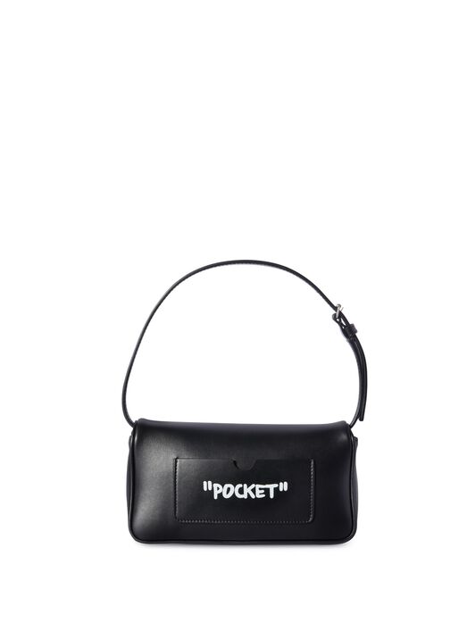 OFF WHITE Schwarze Jitney 0.7 Quote Schultertasche SCHWARZ OWNN18BC99LEA001