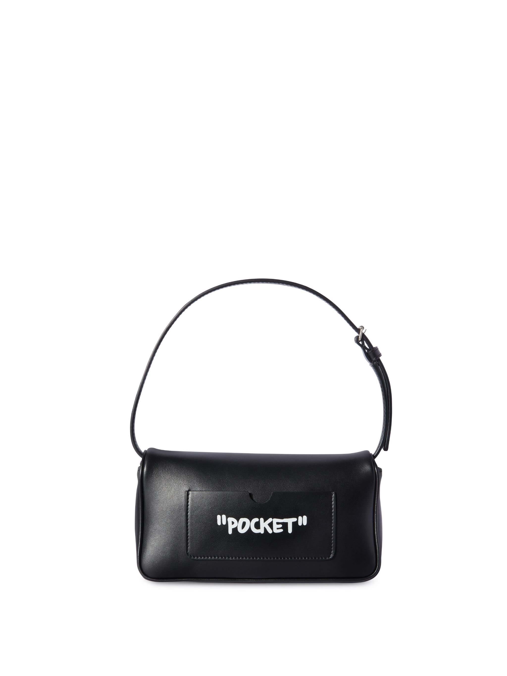 OFF WHITE Schwarze Jitney 0.7 Quote Schultertasche SCHWARZ OWNN18BC99LEA001