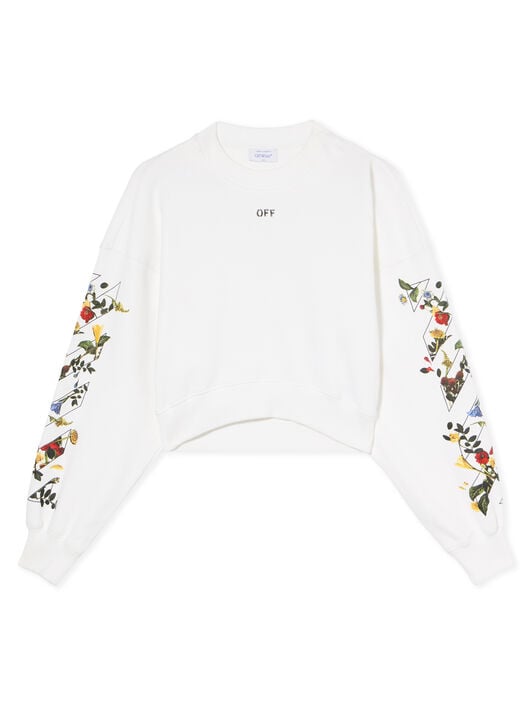 Arrow Flowers Crop Crew Logo Sweatshirt OFF WHITE Arrow Flowers Crop Crew Logo Sweatshirt WHITE - BLACK OWBA079F25FLE001