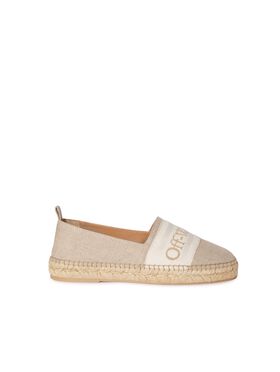 OFF WHITE Bookish Leinen Espadrillas NEUTRAL OWIB014S24FAB001