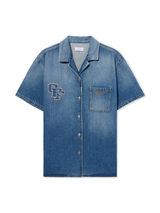 OFF WHITE Royal Patch Denim Dress Light Medium Blue-Tabacco 2YM038S26DEN001