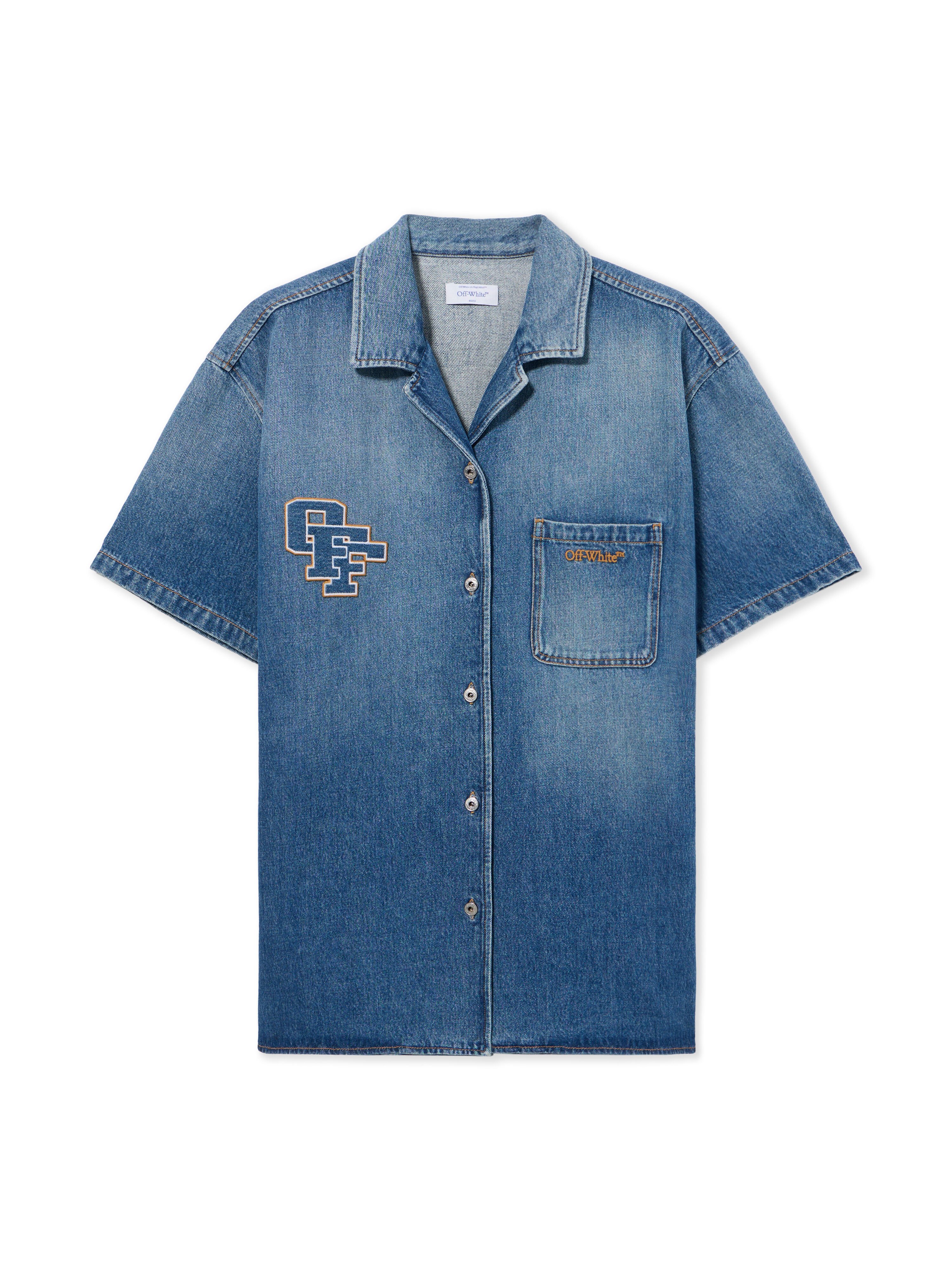 OFF WHITE Royal Patch Denim Dress Light Medium Blue-Tabacco 2YM038S26DEN001