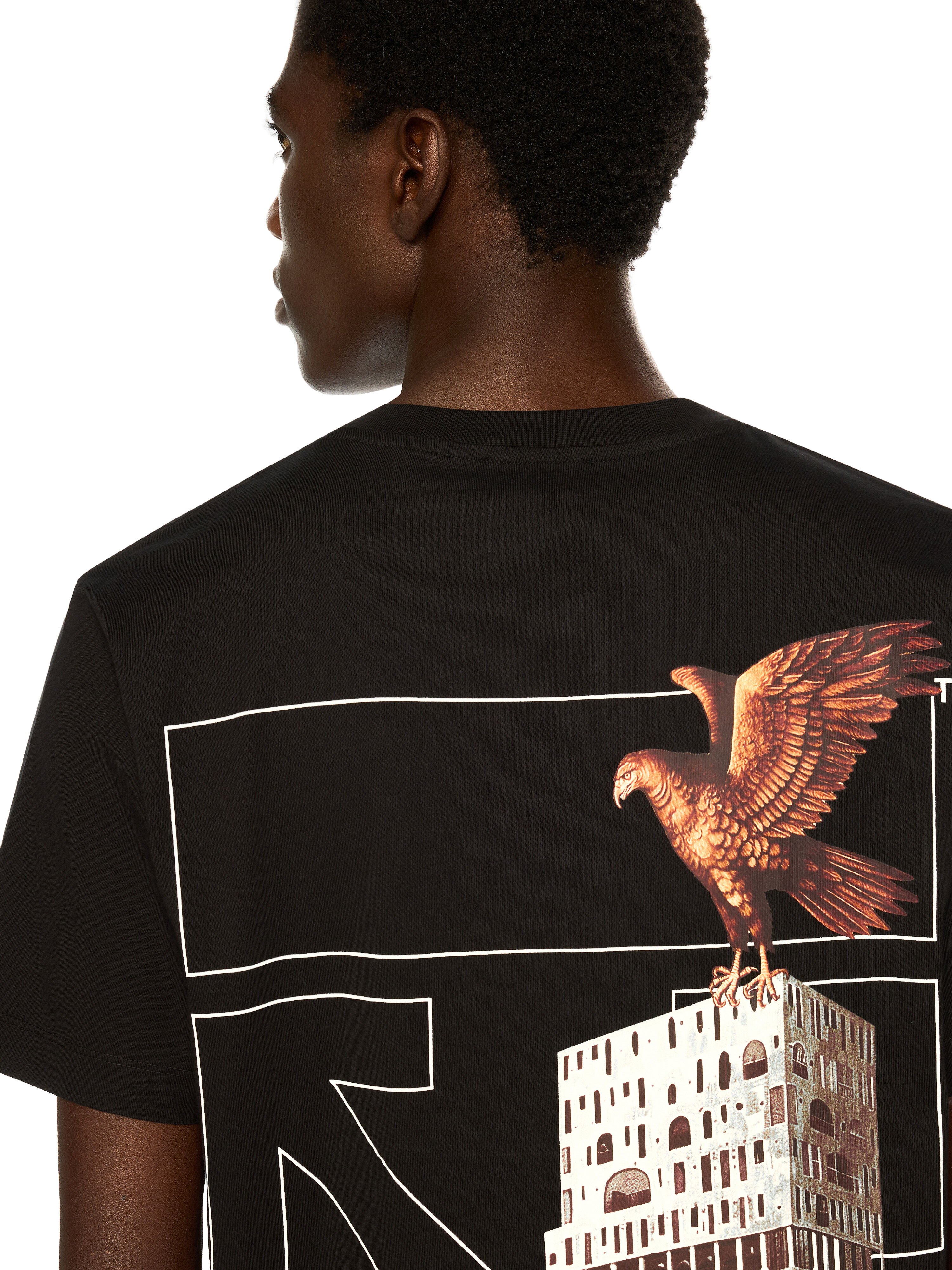 OFF WHITE Building Arrow Slim Logo Tee BLACK - WHITE OMAA027F25JER002