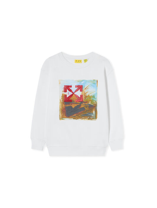 OFF WHITE Arrow Painting Crewneck Sweatshirt WHITE 44BBA001F26F004