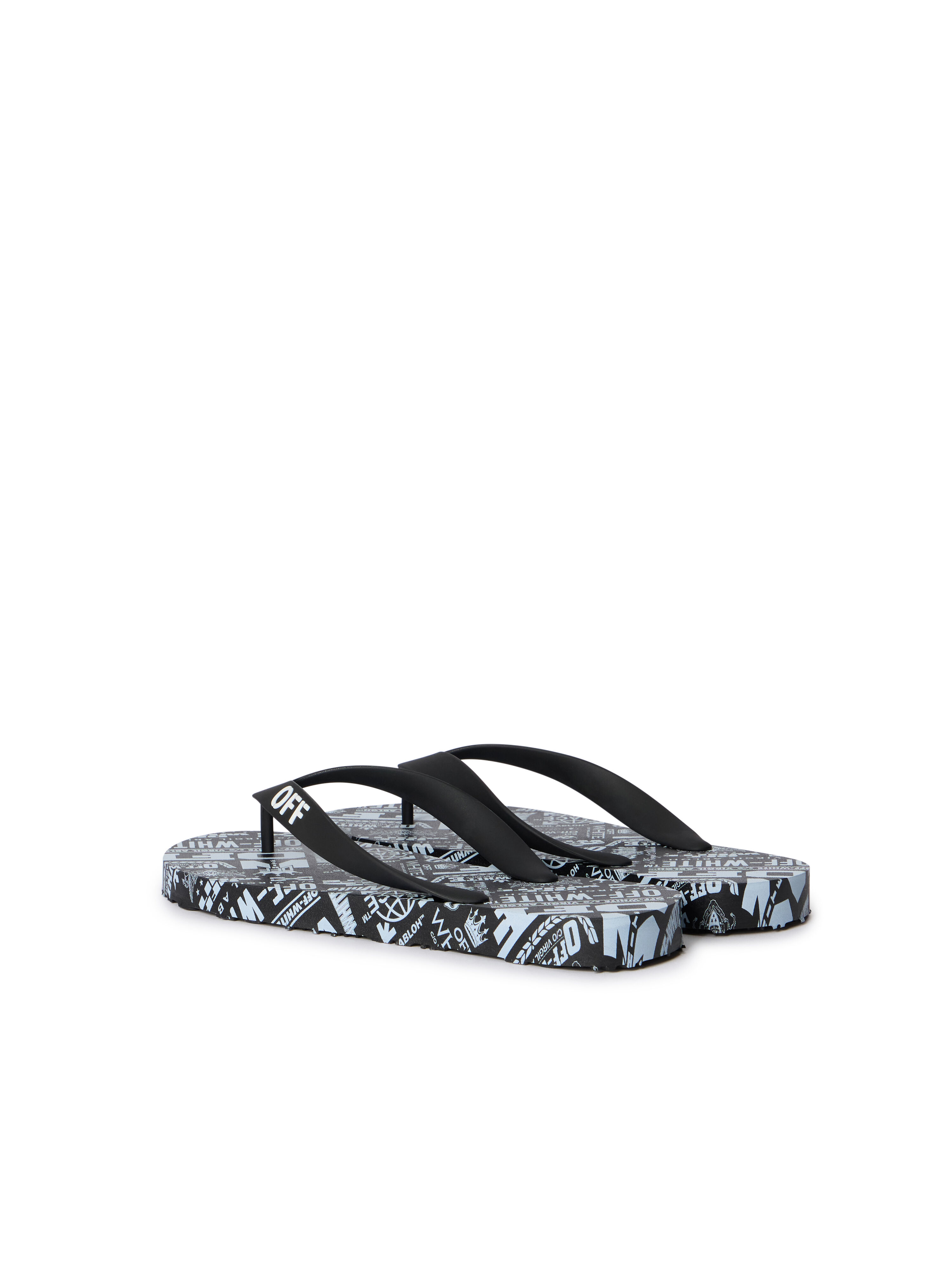 off white flip flops black