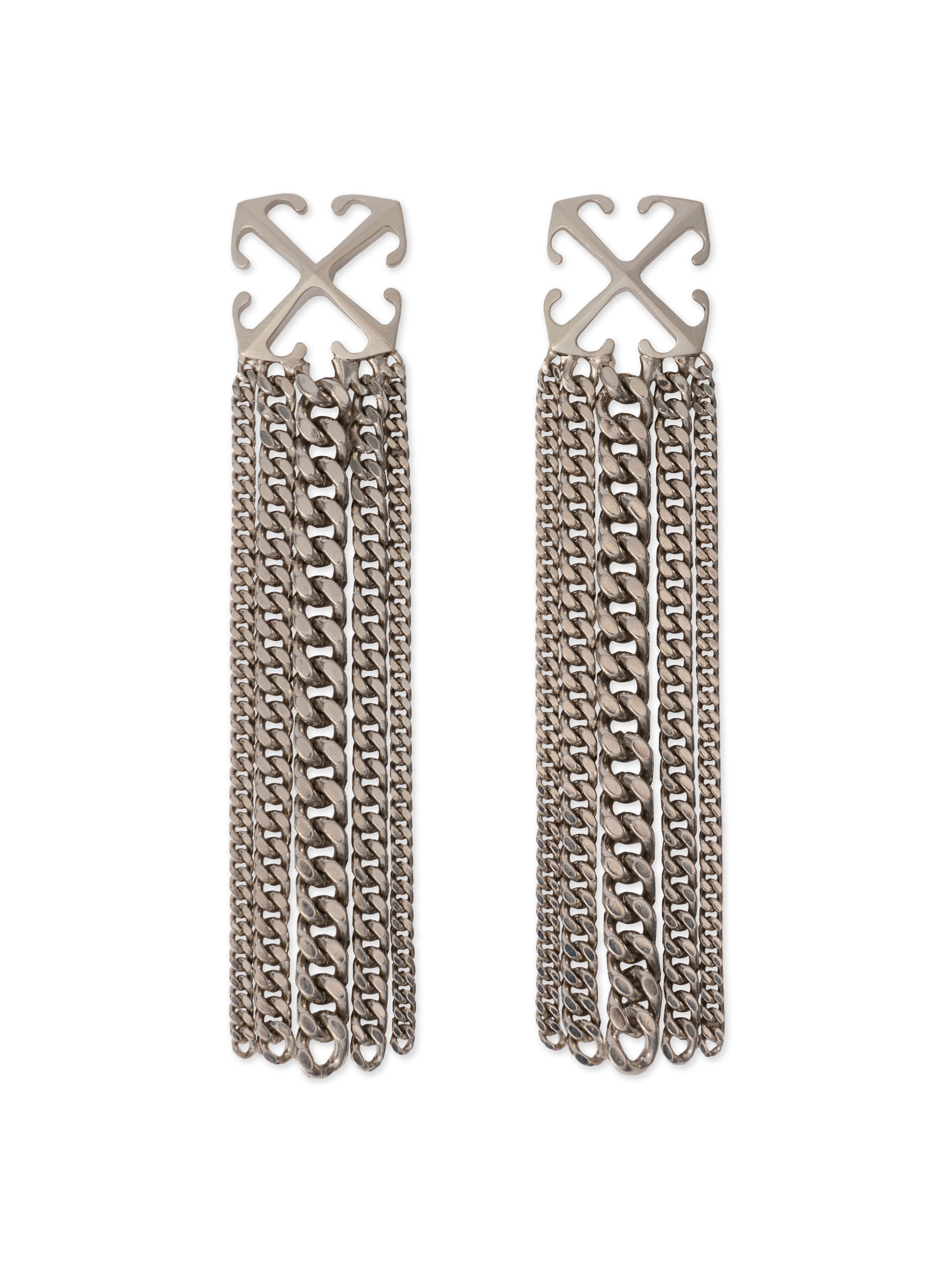 Arrow Chain Pendant Earrings OFF WHITE Arrow Chain Pendant Earrings SILVER - NO COLOR OWOD2A1F25MET001