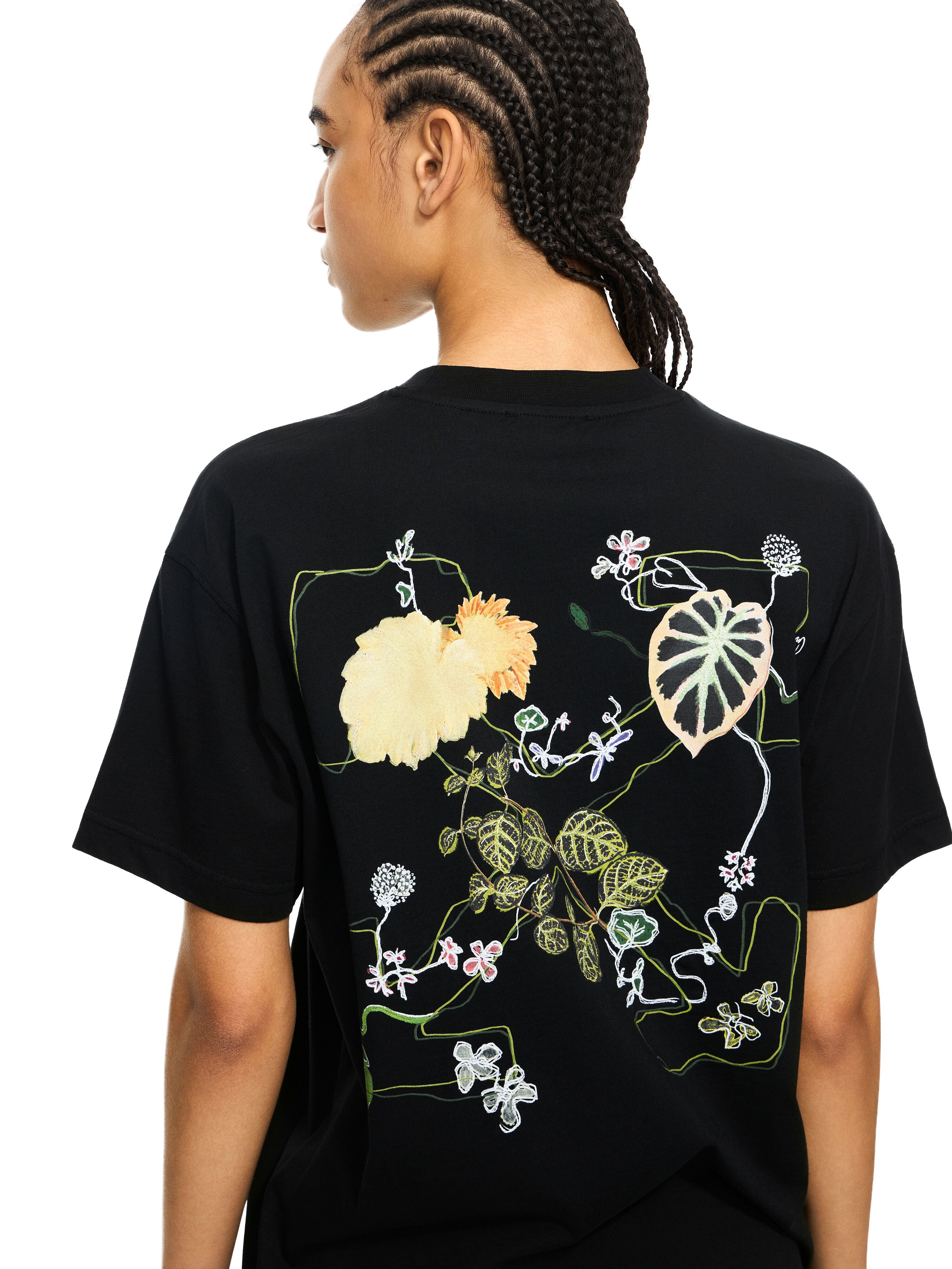 OFF WHITE Arrow Leaves T-Shirt Black-Beech 2AA089S26JER004