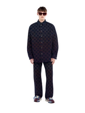 OFF WHITE Arrow Monogram Degradé Jacquard Denim Overshirt DEGRADE 44MYD060F26D001