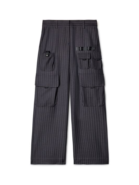 OFF WHITE PINSTRIPE TOYBOX CARGO PANT  OWCF017F24FAB002