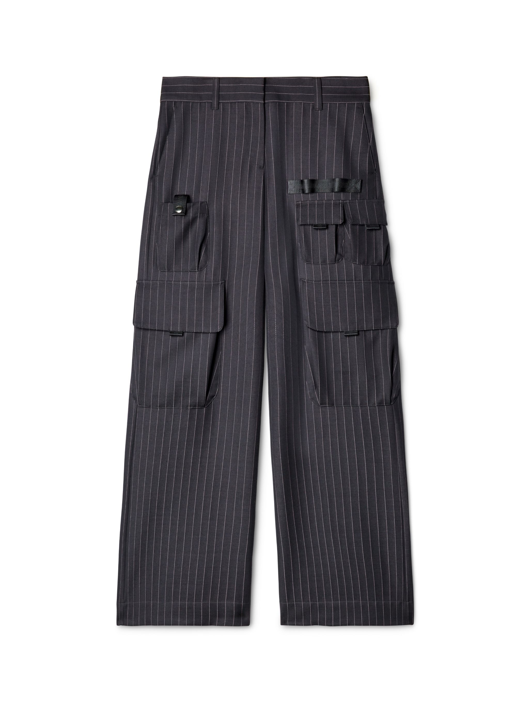 OFF WHITE PINSTRIPE TOYBOX CARGO PANT  OWCF017F24FAB002