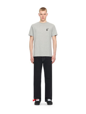 OFF WHITE Slim Fit Graphic S/S T-Shirt LT HEATHER GREY 44OWOS26T061