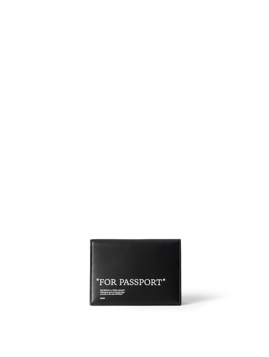 OFF WHITE Quote Passport Holder BLACK - WHITE OMND09OF25LEA001
