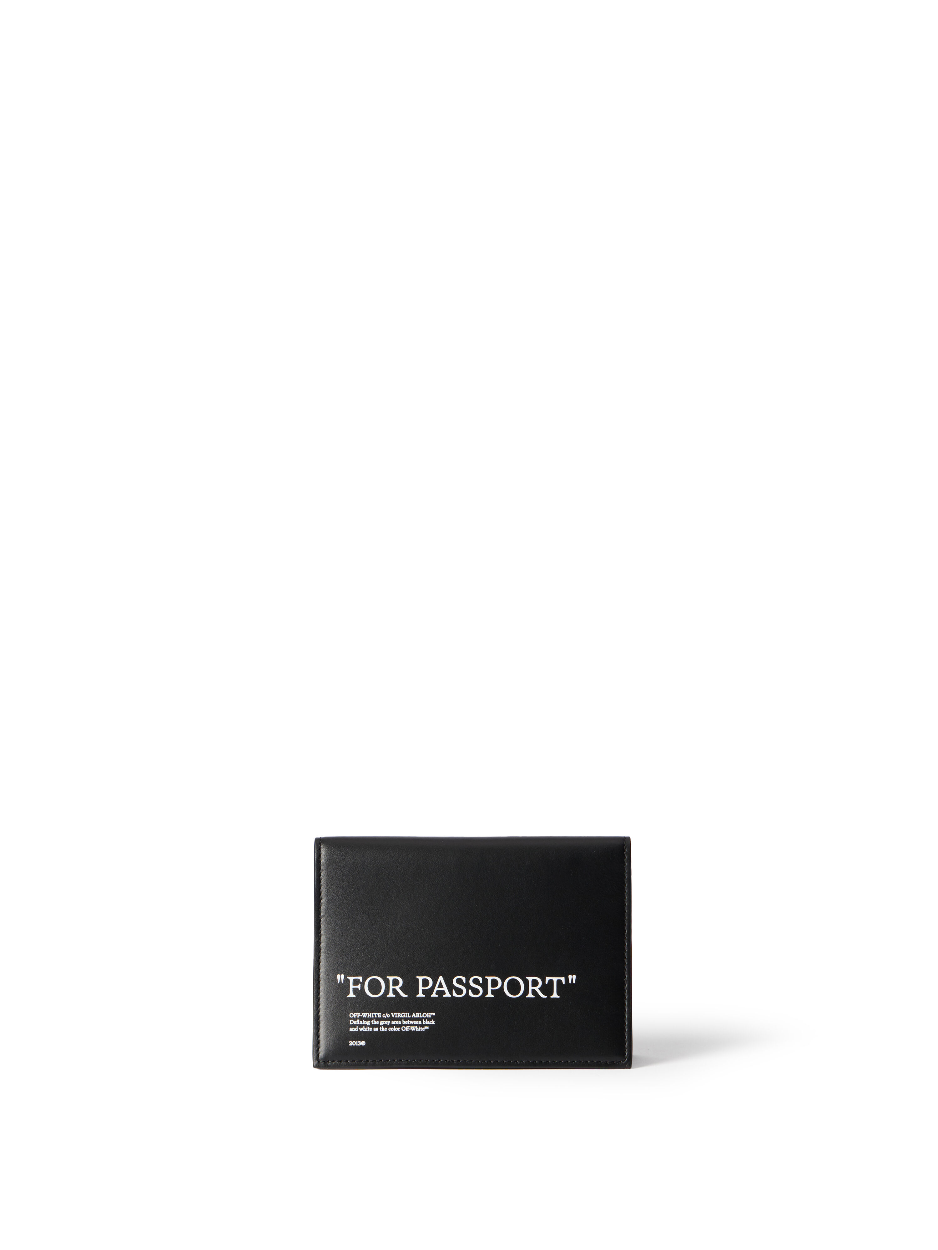 OFF WHITE Quote Passport Holder BLACK - WHITE OMND09OF25LEA001