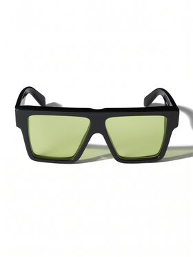 OFF WHITE Berkeley Light Green Lens Sunglasses SHINY DARK HAVANA OW1052105057