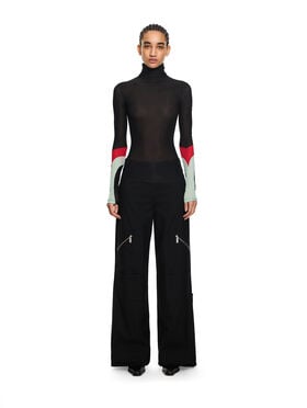 OFF WHITE Long-Sleeved Turtleneck with Color Insert Black-Black 2AD283S26JER001
